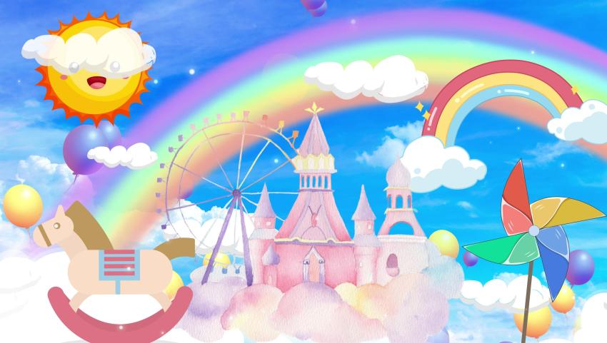 4K Beautiful Fantasy Cartoon Castle Cute Cartoon Rainbow Background Video  Video Template, Download And Customize - Lovepik